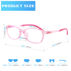 Mind Bridge Big Kids and Teens Computer Glasses (Pink) - CrystalHillGlasses.com