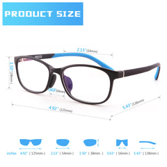 Mind Bridge Big Kids and Teens Computer Glasses (Black Blue) - CrystalHillGlasses.com