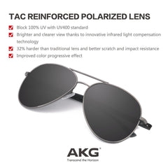 AKG Aviator Mirror Polarized Sunglasses 1621 - CrystalHillGlasses.com