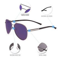 AKG Aviator Mirror Polarized Sunglasses 1621 - CrystalHillGlasses.com