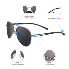 AKG Aviator Mirror Polarized Sunglasses 1621 - CrystalHillGlasses.com