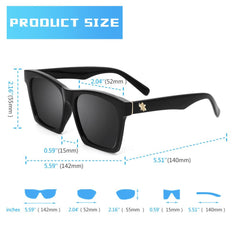 AKG Square Polarized Sunglasses 17059 - CrystalHillGlasses.com